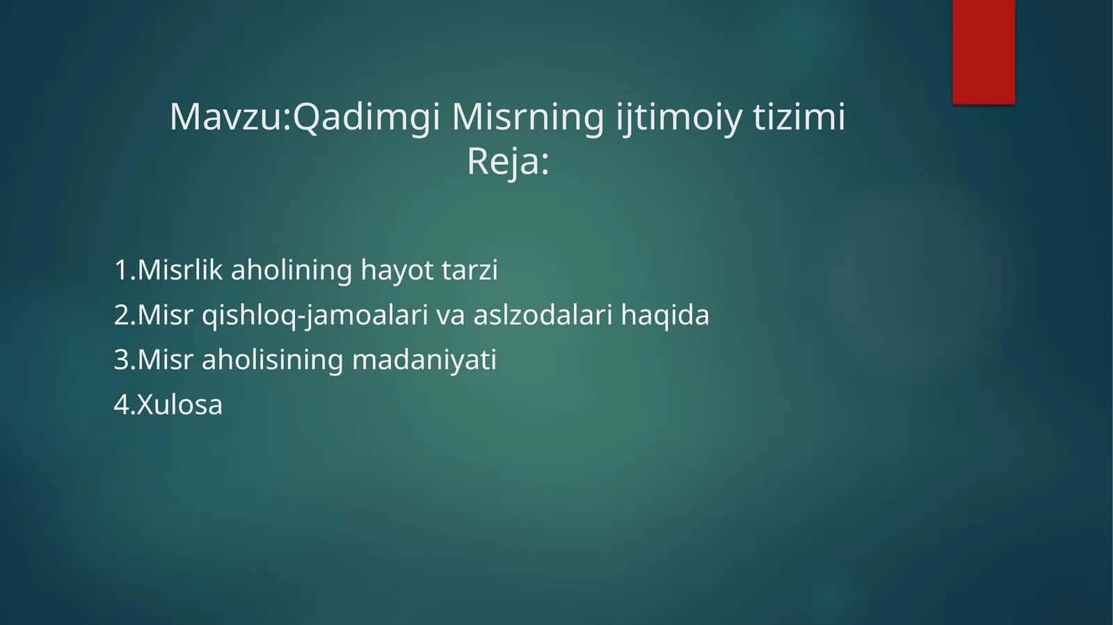 Qadimgi Misrning ijtimoiy tizimi 1