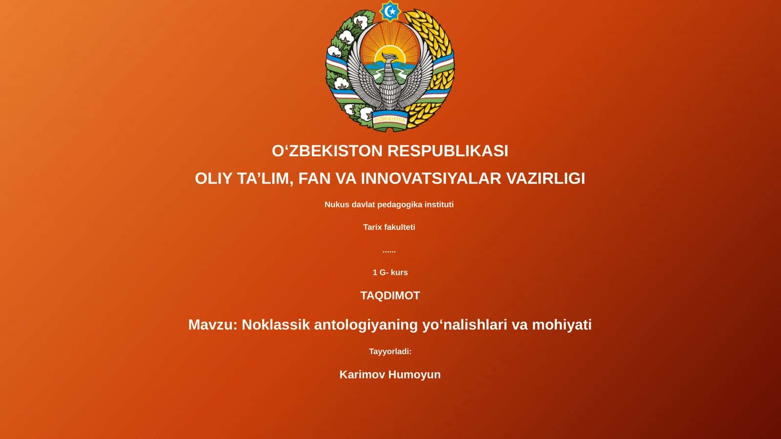 Noklassik antologiyaning yoʻnalishlari va mohiyati 1