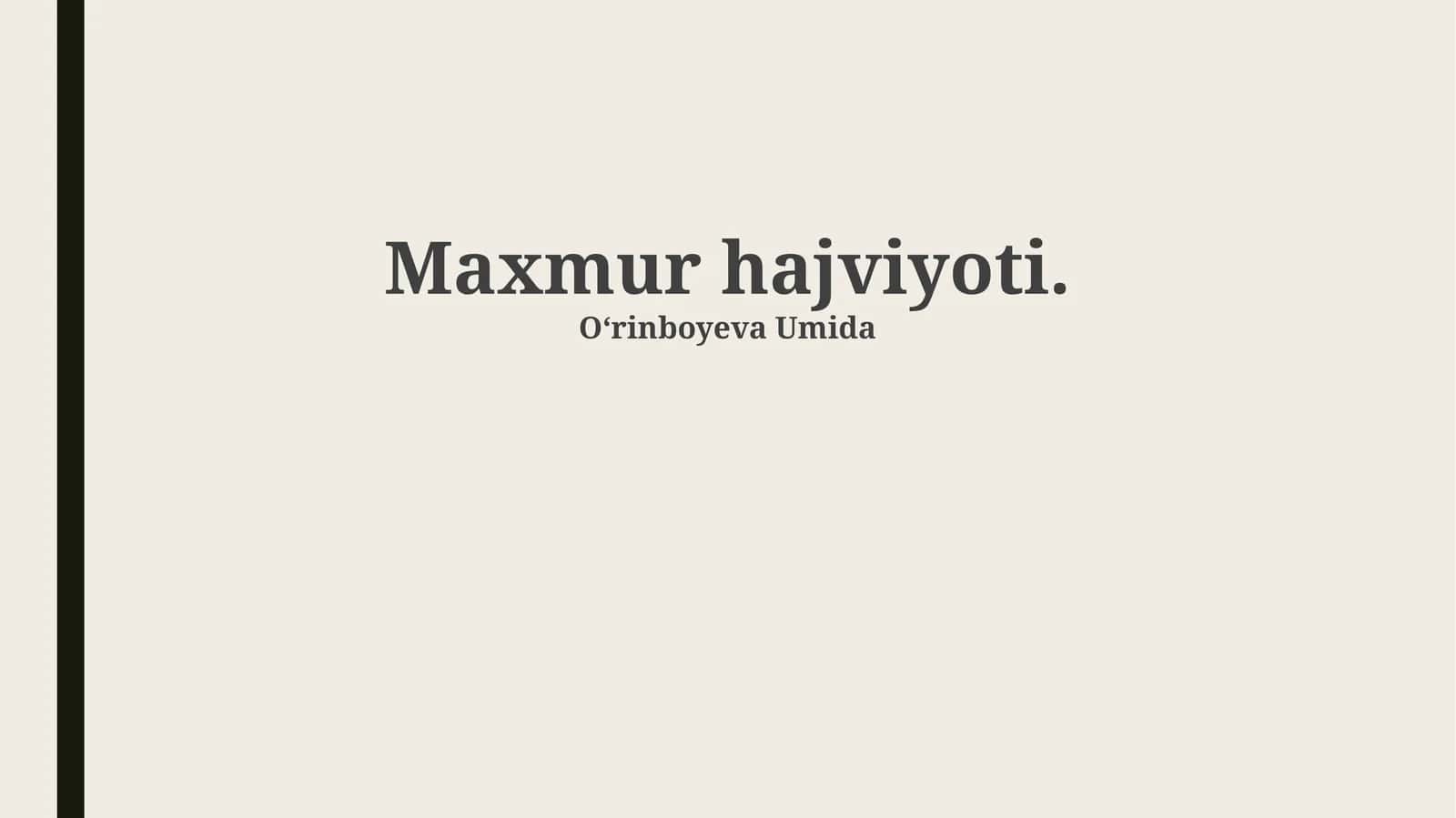 Maxmur hajviyoti 1