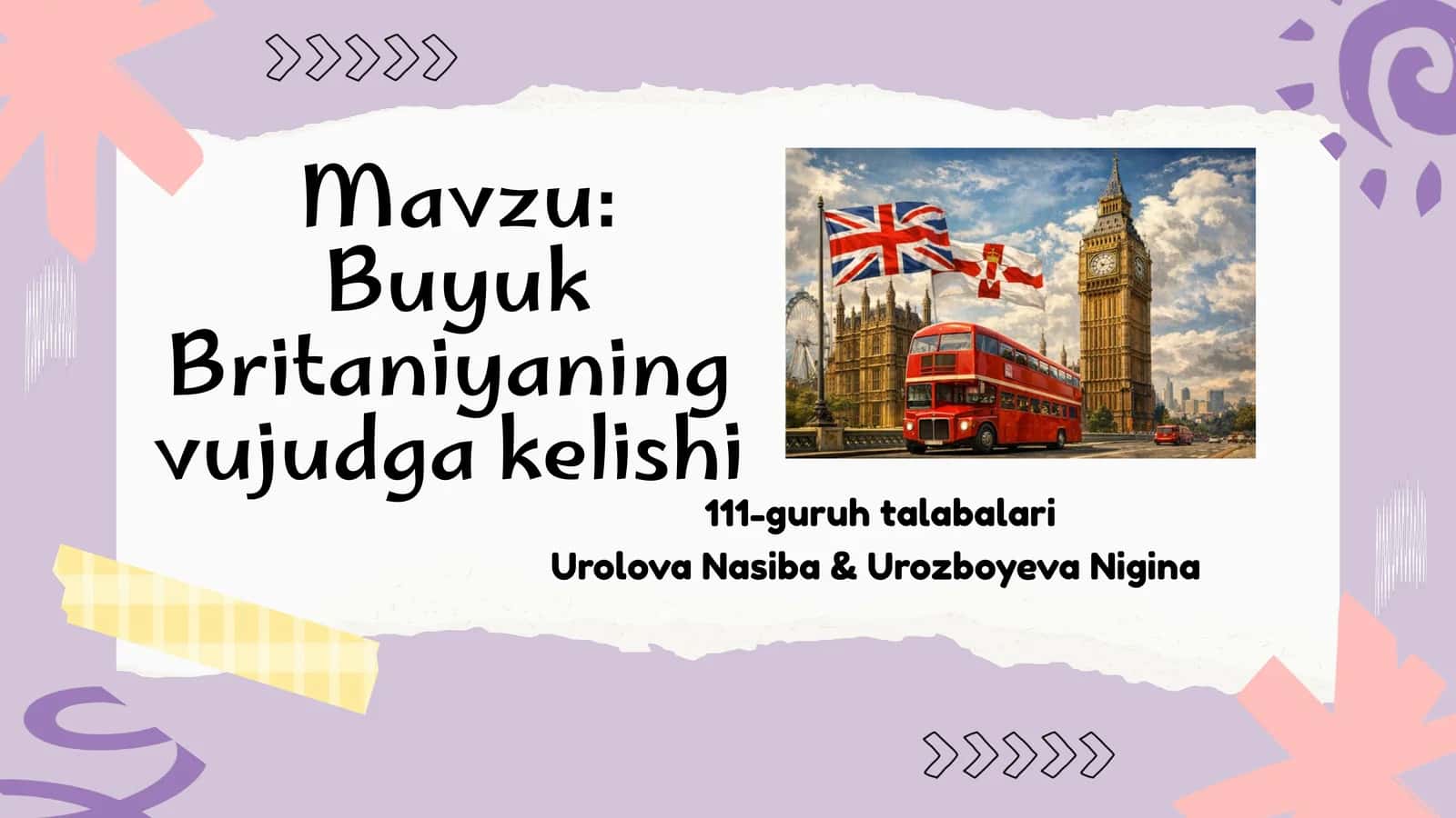 Buyuk Britaniyaning vujudga kelishi 1