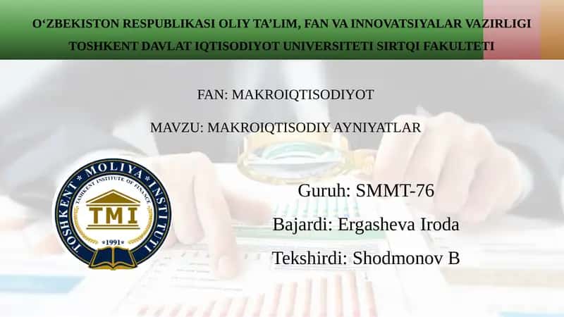 Makroiqtisodiy ayniyatlar 1