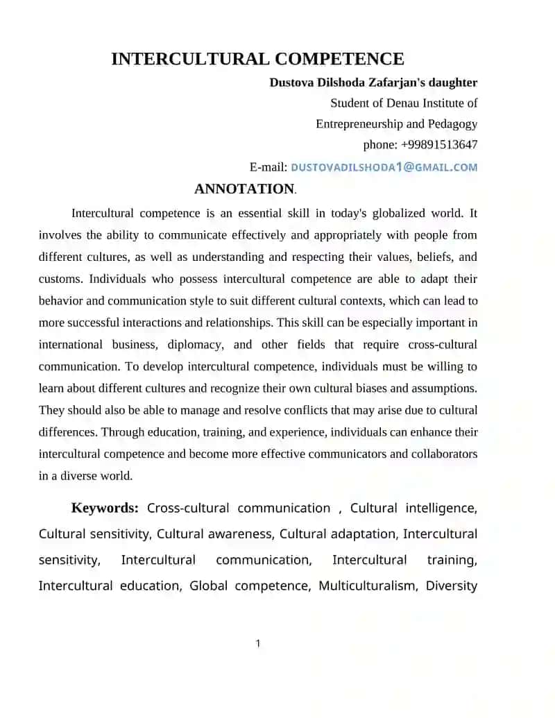 Intercultural Competence