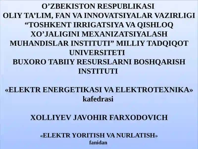 ELEKTRVA TEXNIKA XAFSIZLIGI