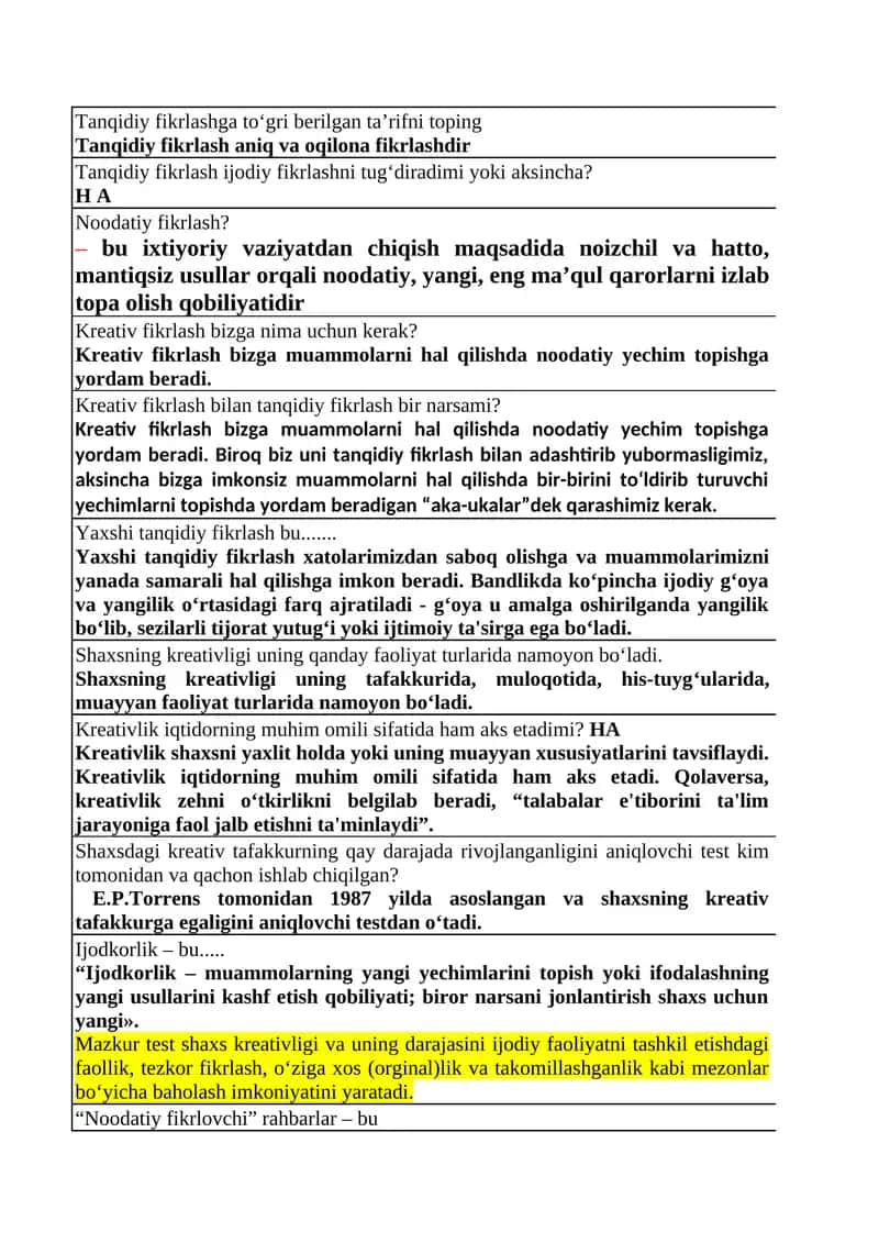 Tanqidiy fikrlash 1