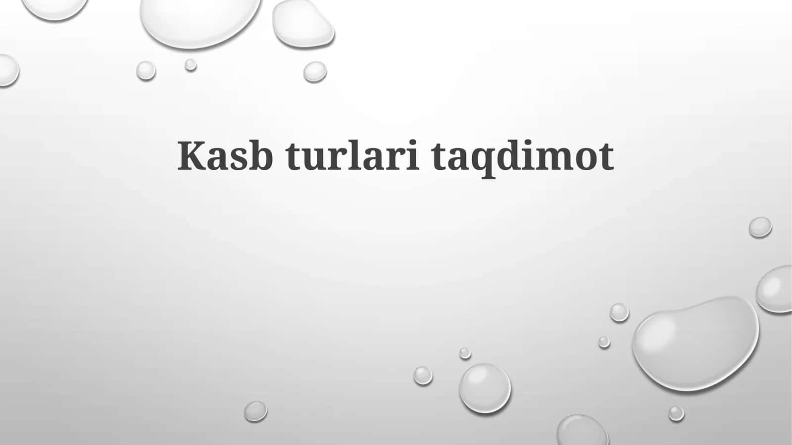An'anaviy Kasblar 1