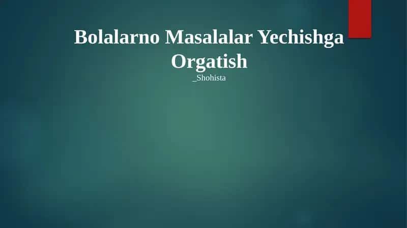 Bolalarno Masalalar Yechishga Orgatish 1