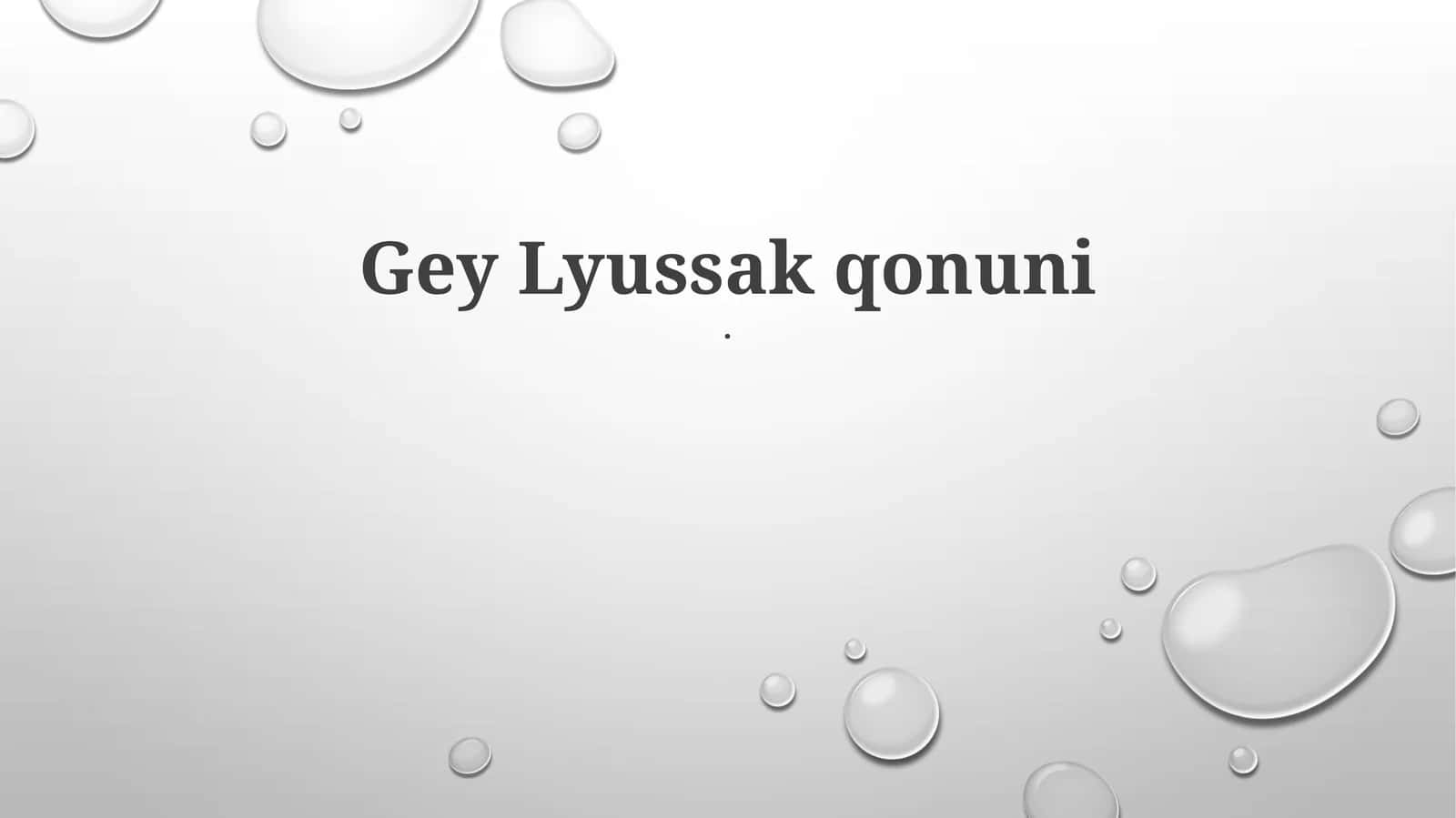 Gay-Lussac qonuni 1