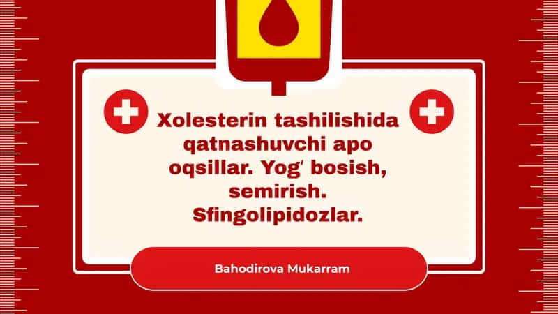 Apo oqsillar va xolesterin tashilishi 1