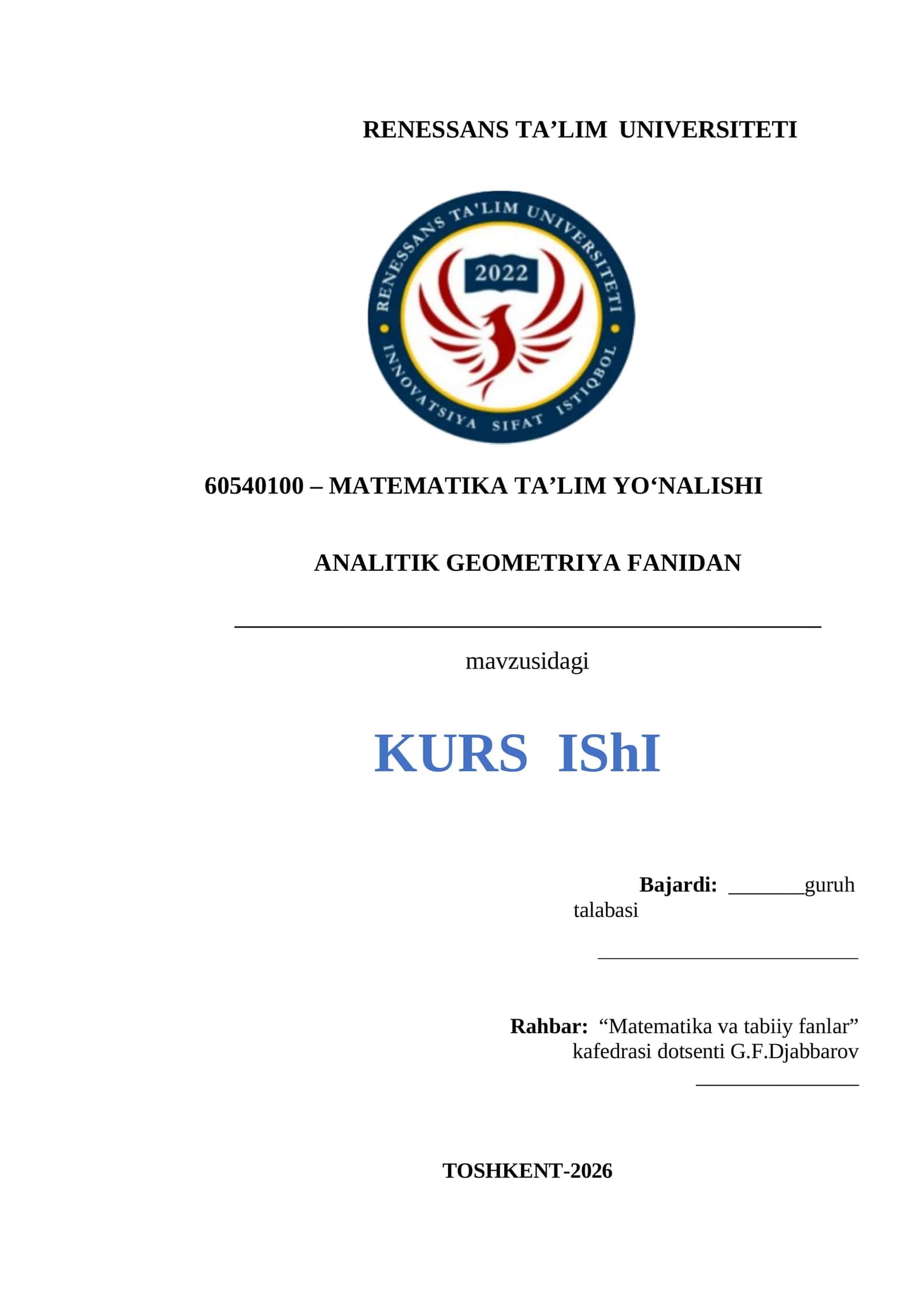 MATEMATIKA TA’LIM YOʻNALISHI 1