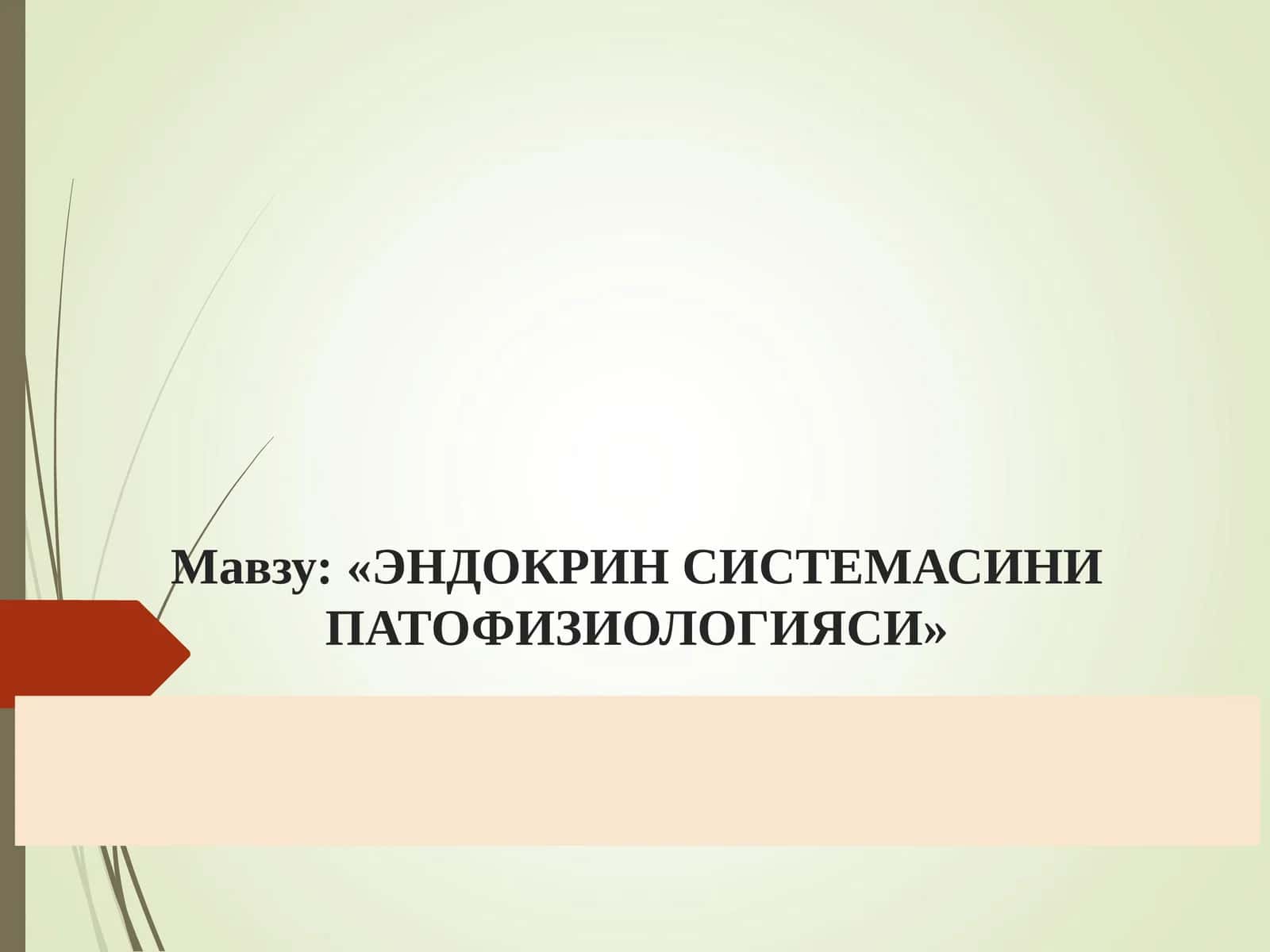 ЭНДОКРИН СИСТЕМАСИНИ ПАТОФИЗИОЛОГИЯСИ 1