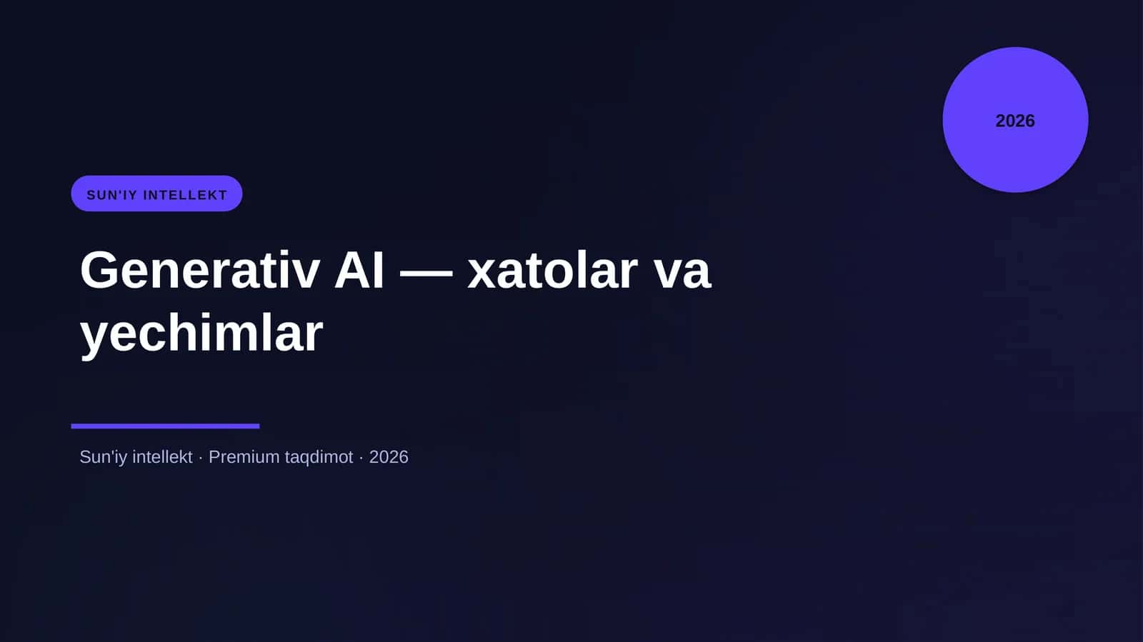 Generativ AI — xatolar va yechimlar 1