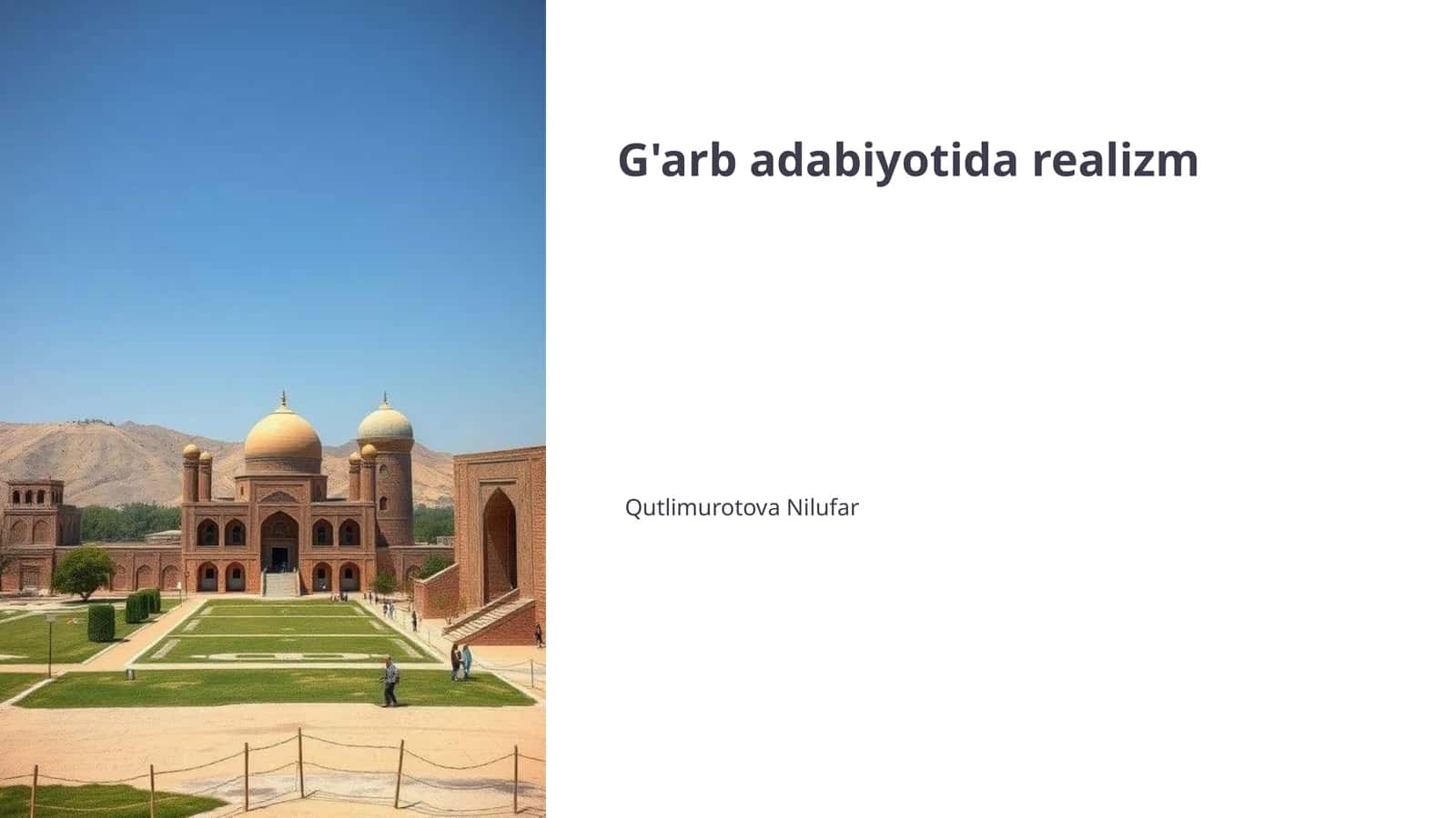 G'arb adabiyotida realizm 1