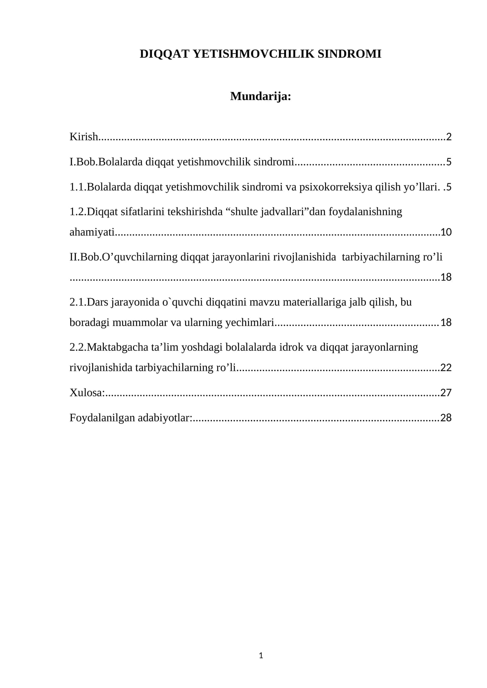 DIQQAT YETISHMOVCHILIK SINDROMI 1