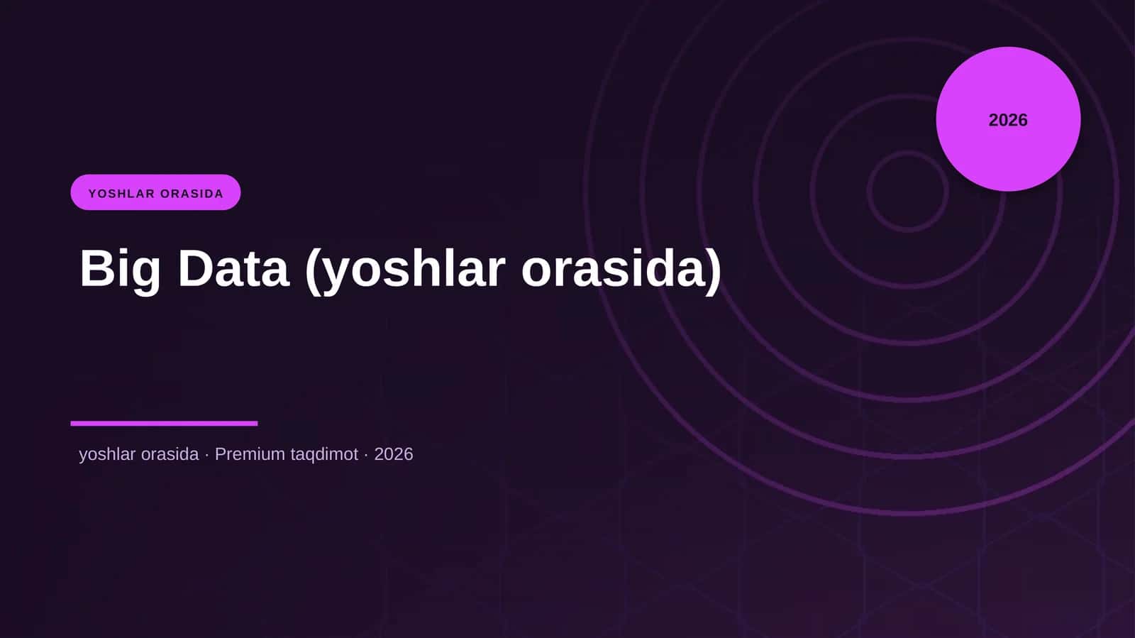 Big Data (yoshlar orasida) 1