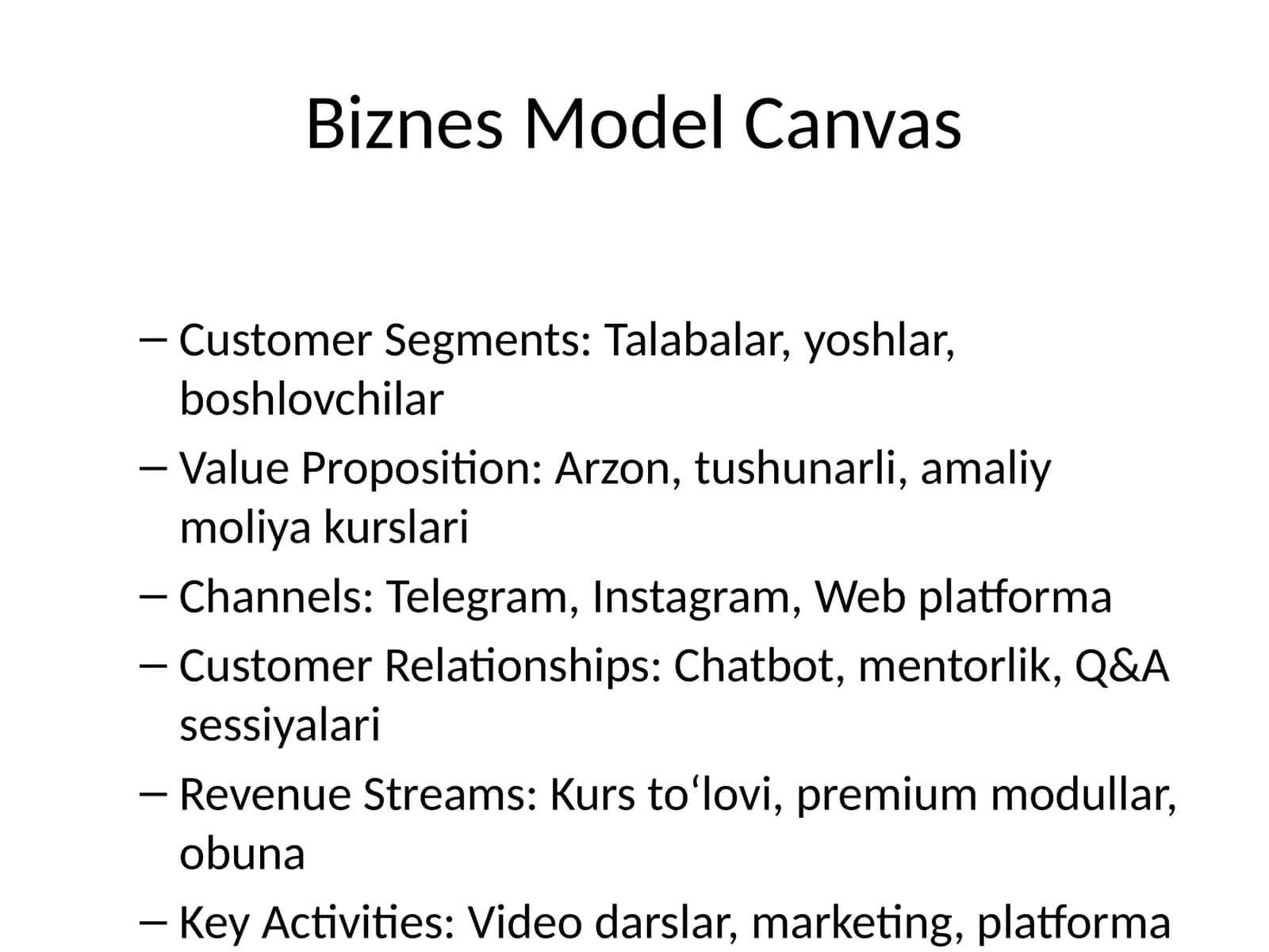 Biznes Model Canvas 1