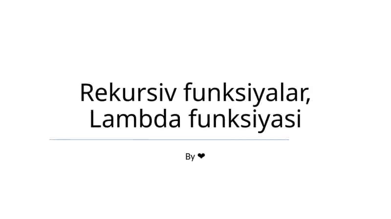 Rekursiv funksiyalar, Lambda funksiyasi 1