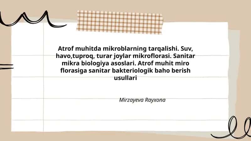 Sanitar mikrobiologiya 1