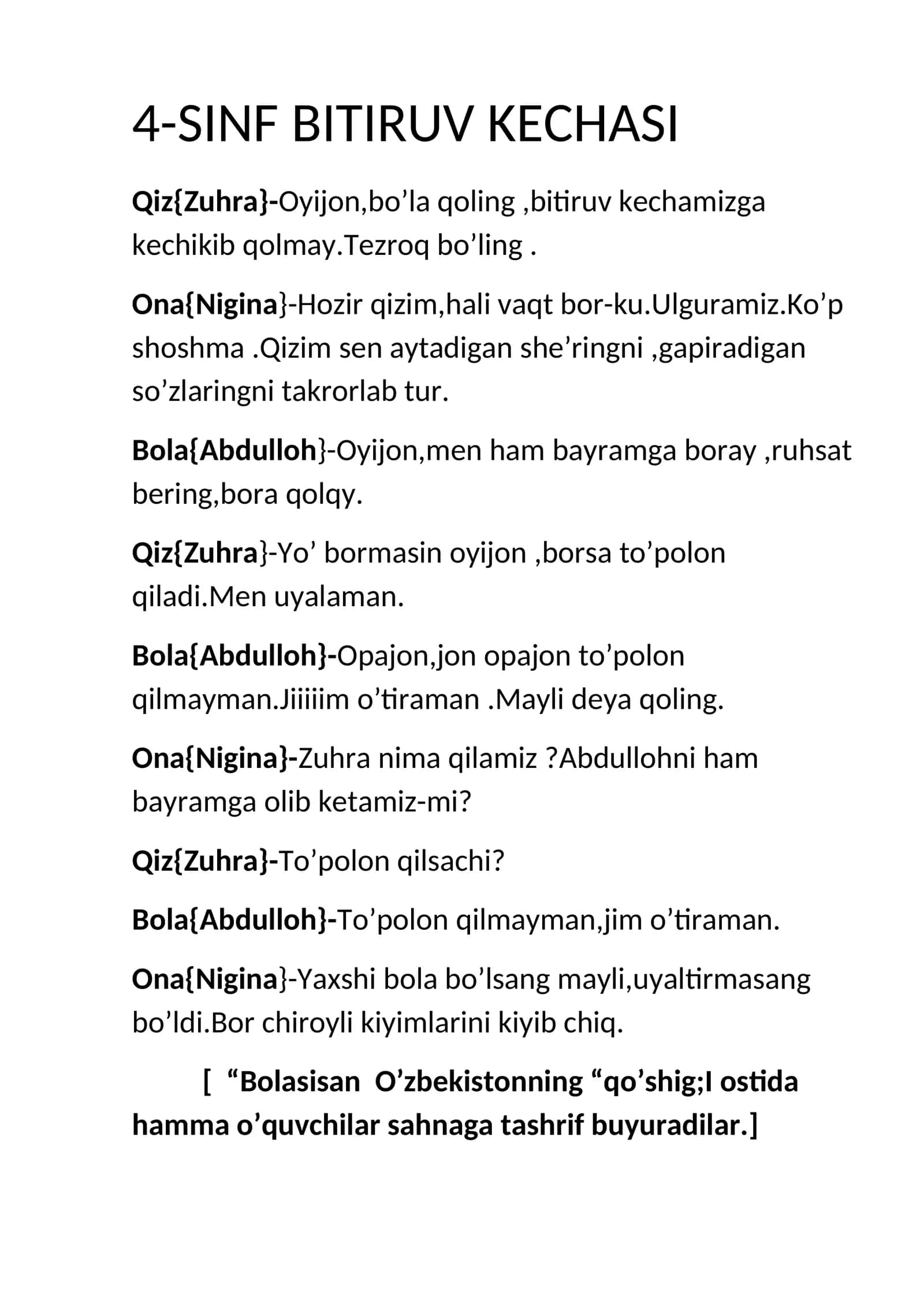 4-SINF BITIRUV KECHASI 1