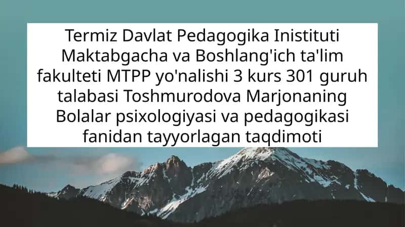 Neyropedagogik muhitni tashkil etish 1