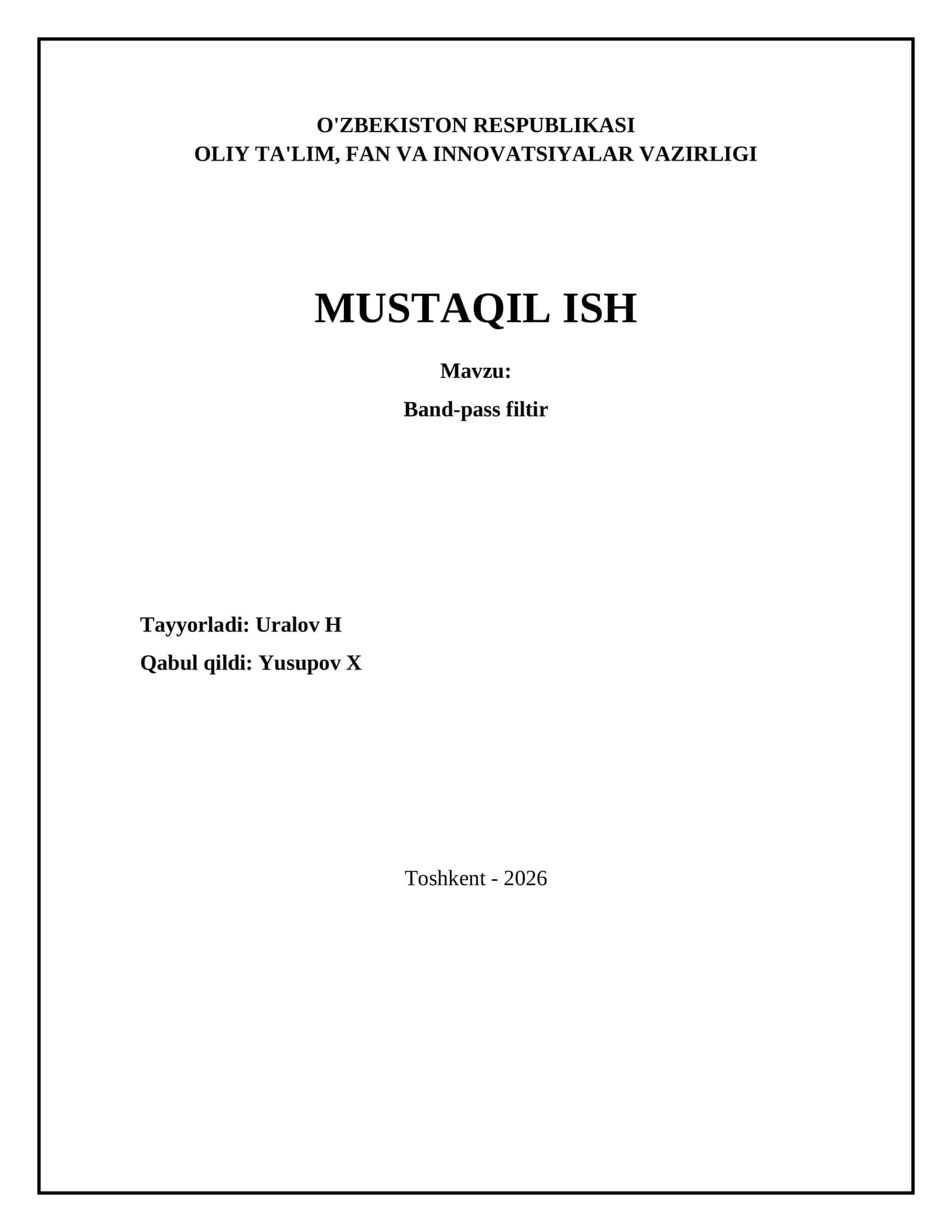 Band-pass filtir 1