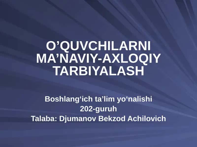 Boshlangʻich taʼlim yoʻnalishi 1