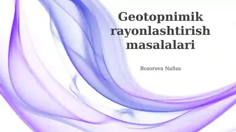 Geotopnimik rayonlashtirish masalalari