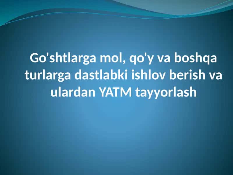 Go'shtsanoatining rivojlanishi 1