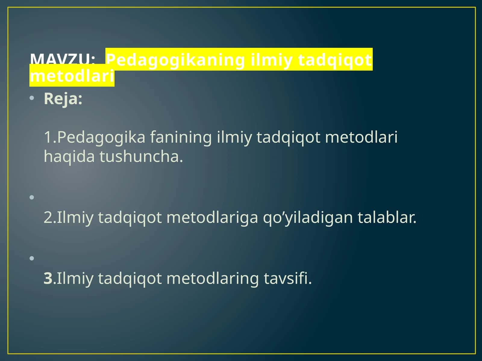 Ilmiy tadqiqot metodlari 1