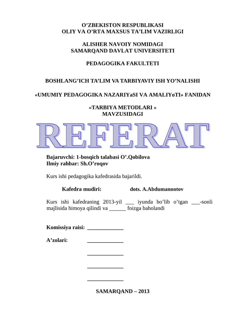 Tarbiya Metodlari 1