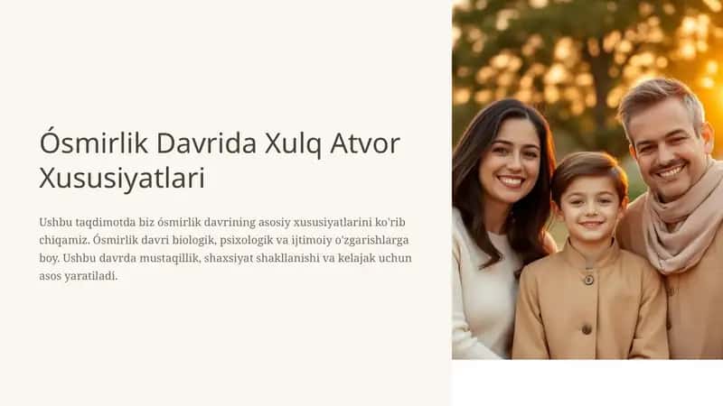 Ósmirlik Davrida Xulq Atvor Xususiyatlari 1