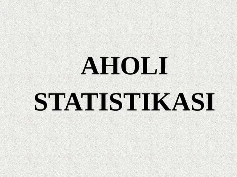 Аҳоли статистикаси 1