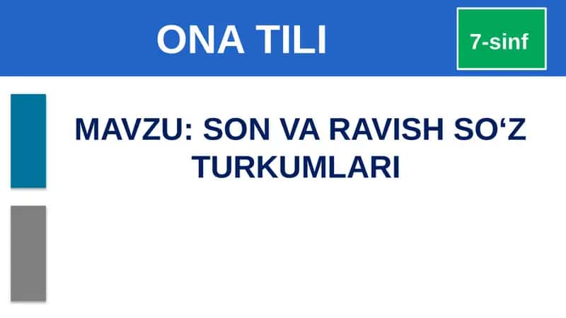 SON VA RAVISHSO‘ZTURKUMLARI 1