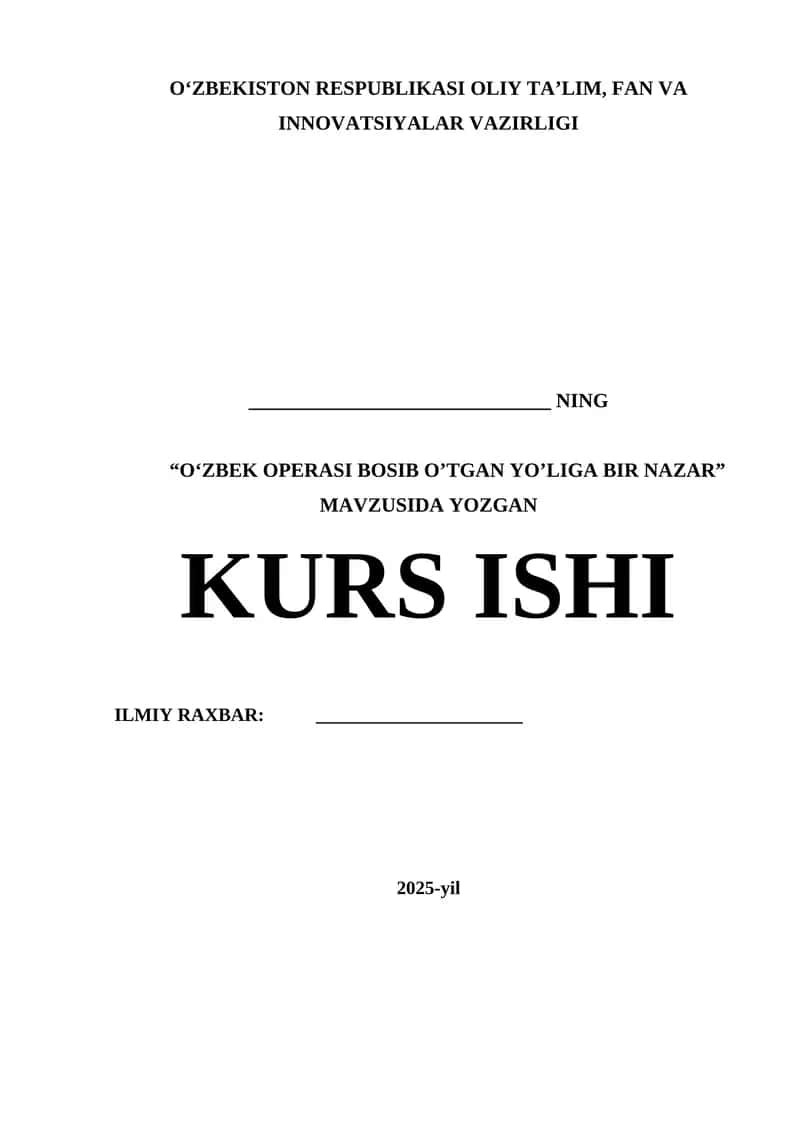 O‘zbek Operasi Bosib O‘tgan Yo‘liga Bir Nazar 1