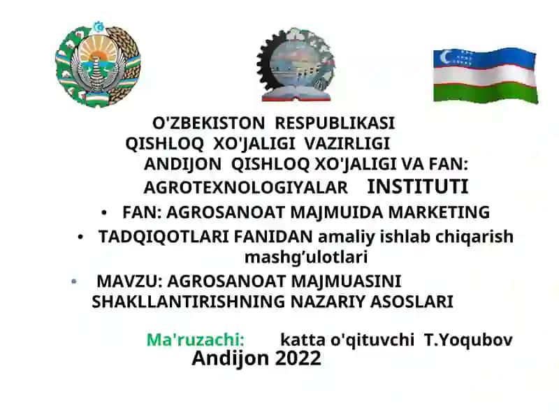 AGROSANOAT MAJMUIDA MARKETING TADQIQOTLARI
