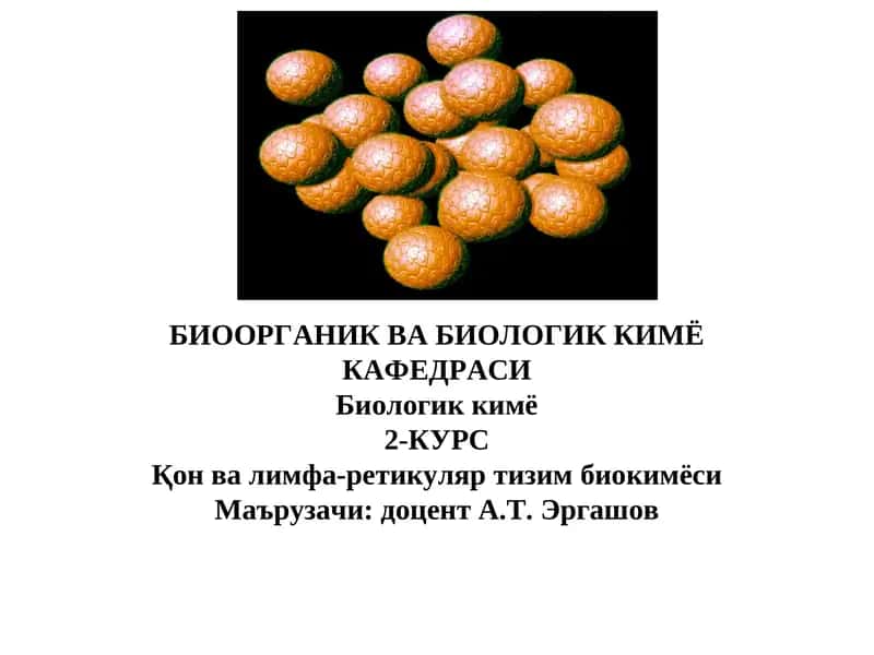 Биоорганик ва биологик кимё 1
