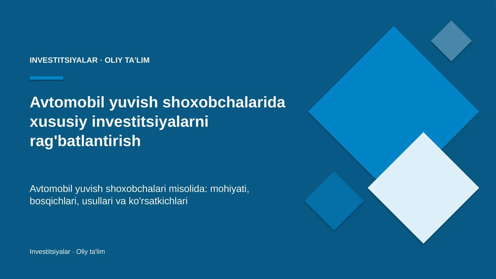 avtomobil yuvish shoxobchalarida xususiy investitsiyalarni rag'batlantirish 4072 1