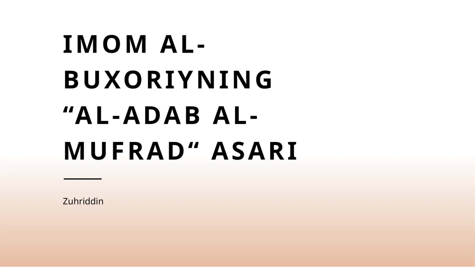 Al-adab al-mufrad 1