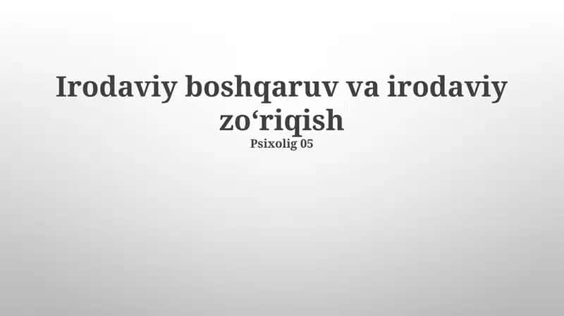 Iroda Psixologiyasi 1