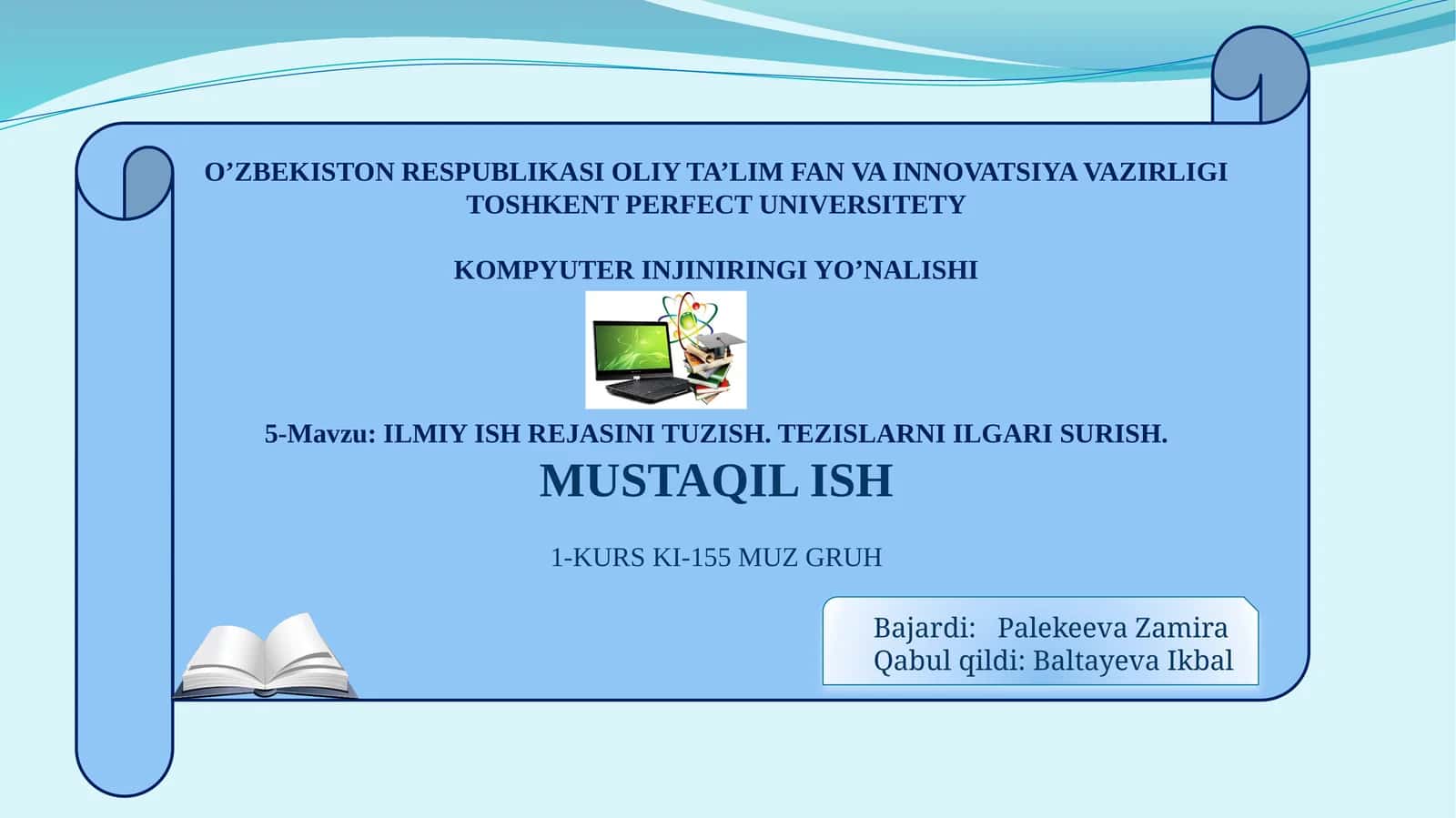 ILMIY ISH REJASINI TUZISH 1