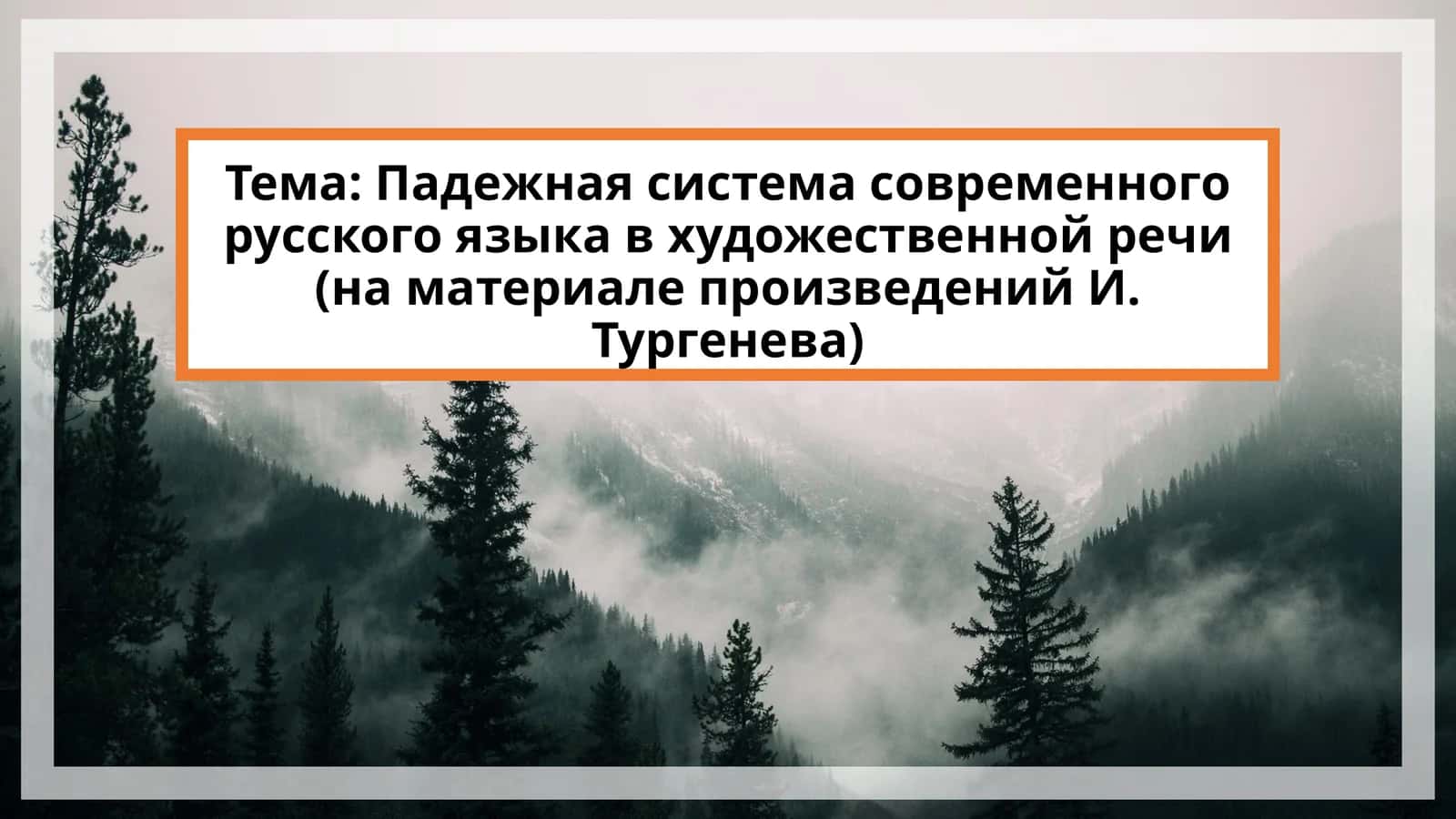 Падежная система современного русского языка в художественной речи (на материале произведений И. Тургенева) 1