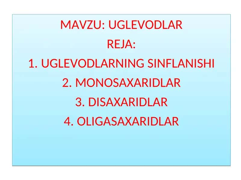 UGLEVODLAR 1