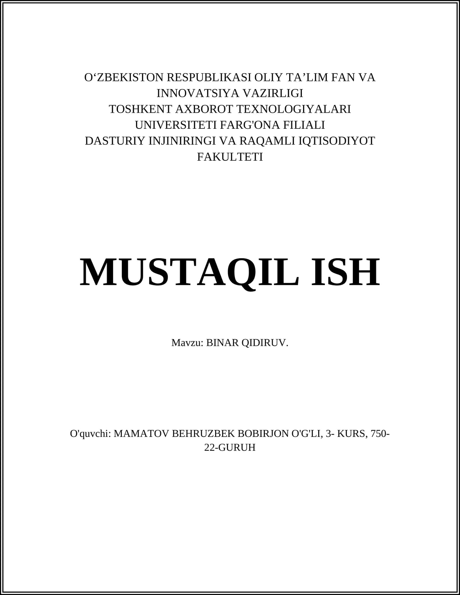 BINAR QIDIRUV 1