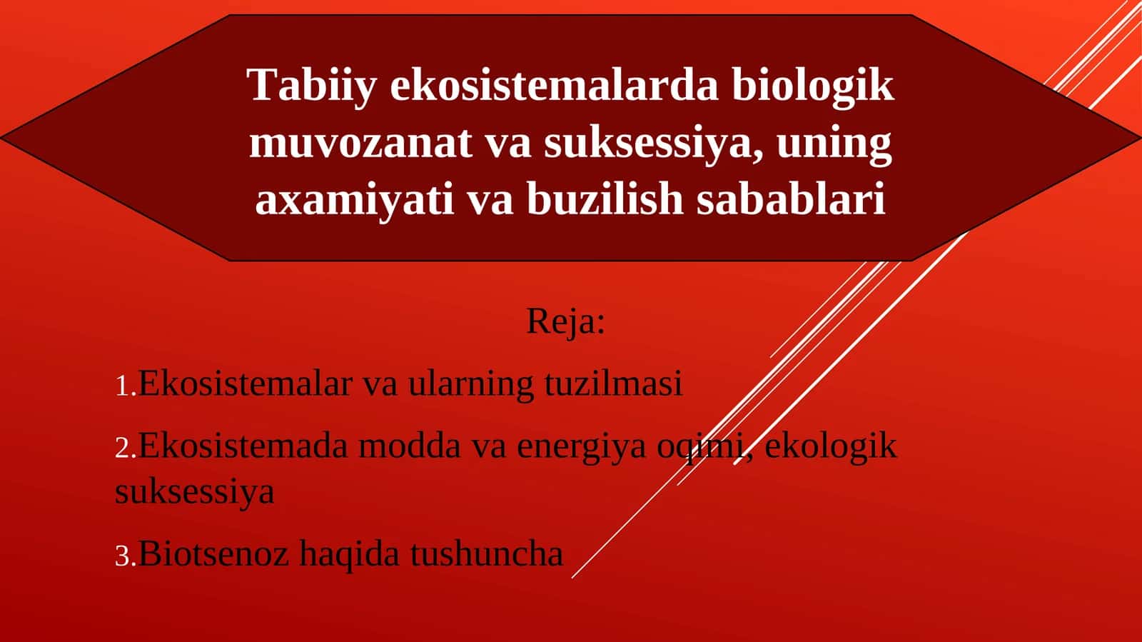 Ekologik tizimlar 1