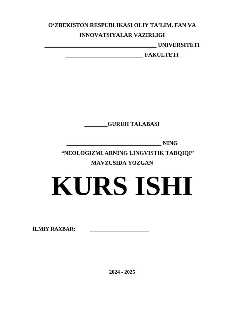 NEOLOGIZMLARNING LINGVISTIK TADQIQI 1