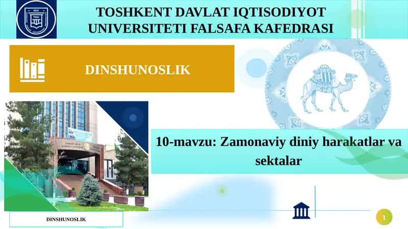 Zamonaviy diniy harakatlar vasеktаlar 1
