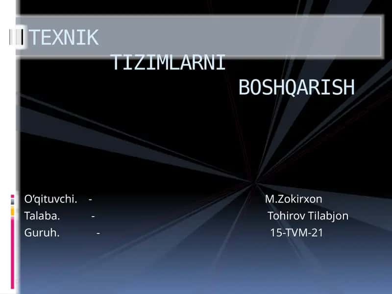 TEXNIKTIZIMLARNIBOSHQARISH 1