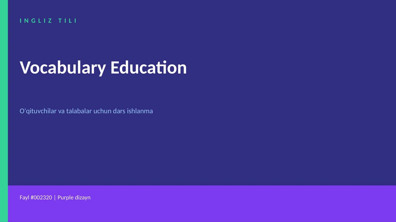 Vocabulary Education 1