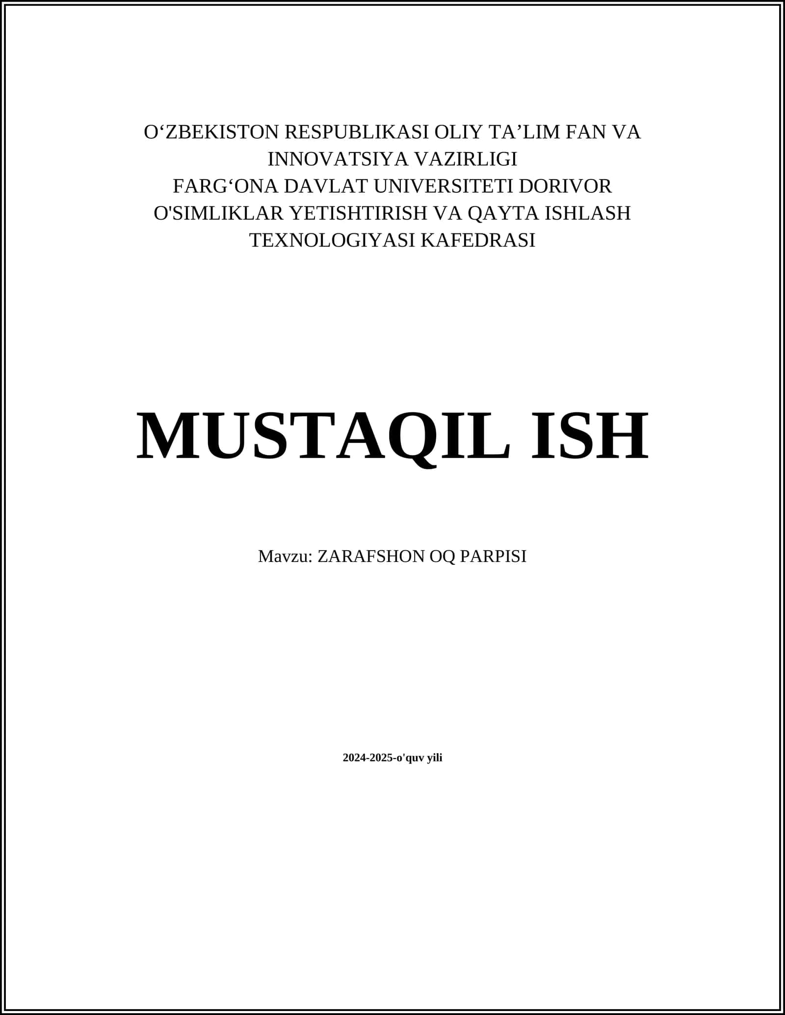 ZARAFSHON OQ PARPISI 1