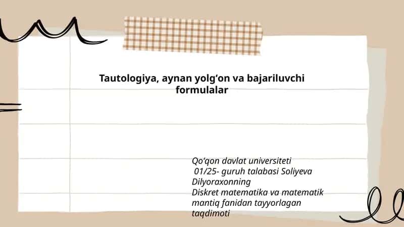 Diskret matematika va matematik mantiq 1