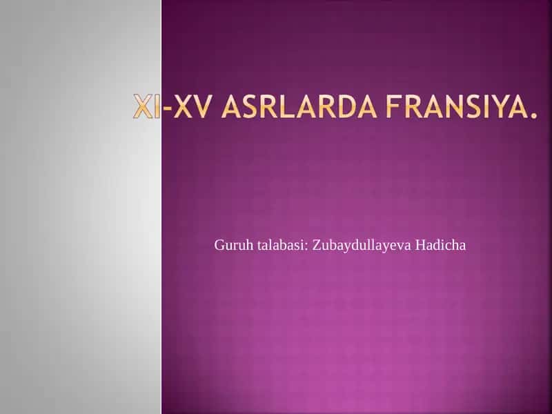 Fransiyaning tashkil topishi 1